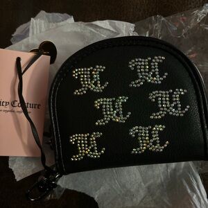 Juicy Couture Black Rhinestone Coin Purse